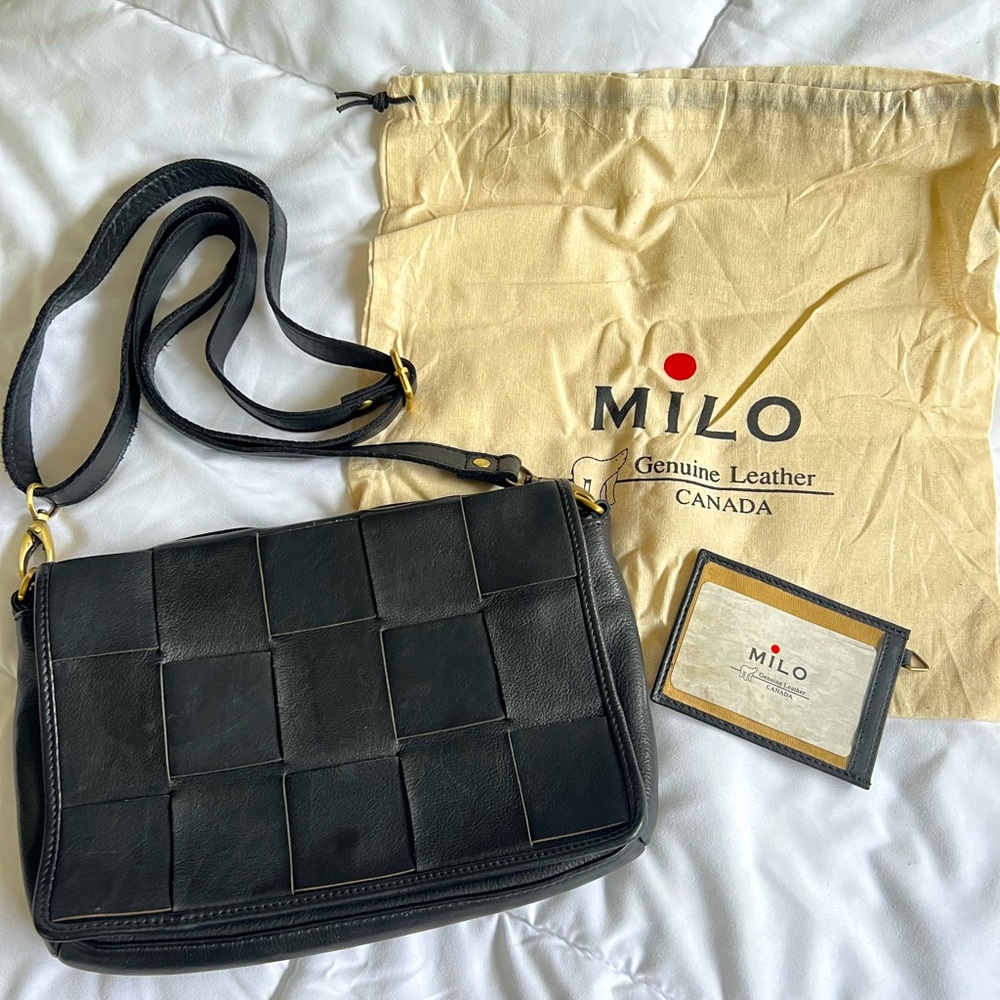 Milo crossbody black genuine leather Canada.